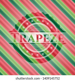 Trapeze christmas colors style emblem. Vector Illustration. Detailed.