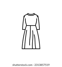 Trapeze dress black line icon. Pictogram for web page, mobile app, promo.