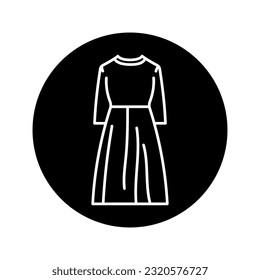 Trapeze dress black line icon. Pictogram for web page, mobile app, promo.