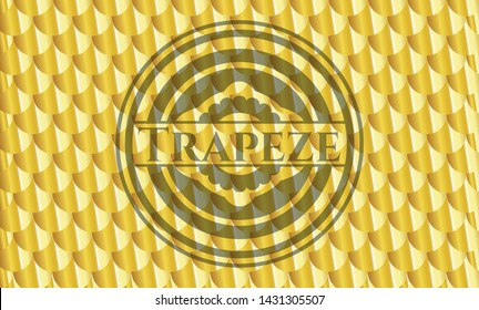 Trapeze gold emblem. Scales pattern. Vector Illustration. Detailed.