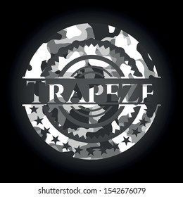 Trapeze grey camo emblem. Vector Illustration.