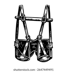 Trapeze harness vintage style illustration
