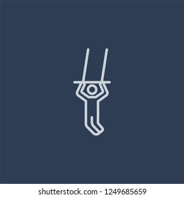 trapeze icon. trapeze linear design concept from Circus collection. Simple element vector illustration on dark blue background.