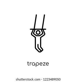 trapeze icon. Trendy modern flat linear vector trapeze icon on white background from thin line Circus collection, outline vector illustration