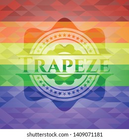 Trapeze lgbt colors emblem. Vector Illustration. Mosaic.