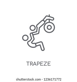 trapeze linear icon. Modern outline trapeze logo concept on white background from Circus collection. Suitable for use on web apps, mobile apps and print media.