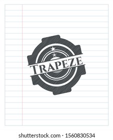 Trapeze pencil draw. Vector Illustration. Detailed.