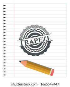 Trapeze pencil strokes emblem. Vector Illustration. Detailed.