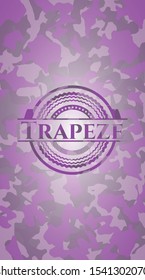 Trapeze pink written on a camo texture. Vector Illustration. Detailed.