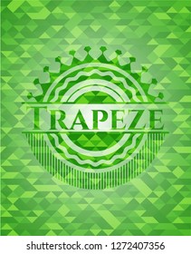 Trapeze realistic green mosaic emblem