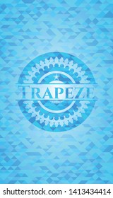 Trapeze realistic light blue mosaic emblem