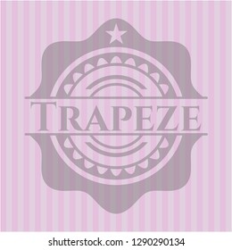 Trapeze realistic pink emblem