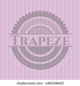 Trapeze realistic pink emblem. Vector Illustration. Detailed.