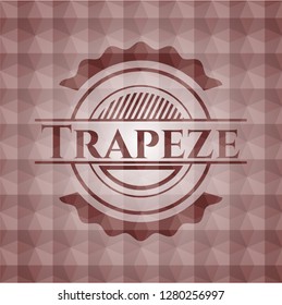 Trapeze red geometric badge. Seamless.