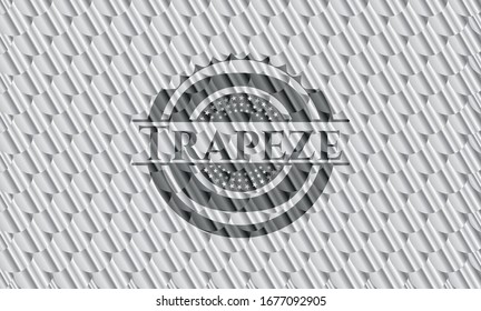 Trapeze silver color emblem. Scales pattern. Vector Illustration. Detailed.