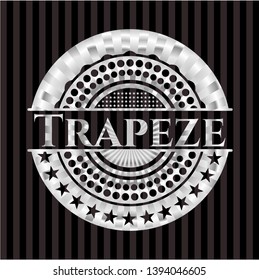 Trapeze silvery badge or emblem. Vector Illustration. Mosaic.