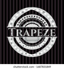 Trapeze silvery shiny emblem. Vector Illustration. Mosaic.