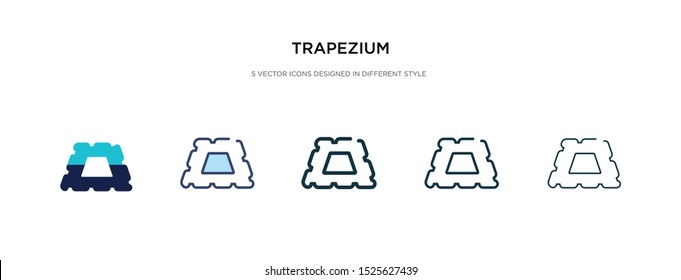 trapezium icon in different style vector illustration. two colored and black trapezium vector icons designed in filled, outline, line and stroke style can be used for web, mobile, ui