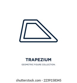 trapezium icon from geometric figure collection. Thin linear trapezium, school, collection outline icon isolated on white background. Line vector trapezium sign, symbol for web and mobile