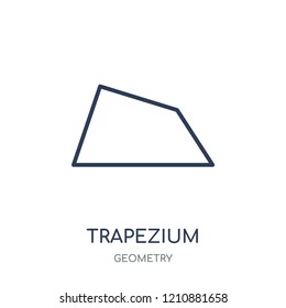 Trapezium icon. Trapezium linear symbol design from Geometry collection. Simple outline element vector illustration on white background.