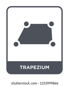 trapezium icon vector on white background, trapezium trendy filled icons from Geometric figure collection, trapezium simple element illustration