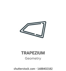 Trapezium outline vector icon. Thin line black trapezium icon, flat vector simple element illustration from editable geometry concept isolated stroke on white background