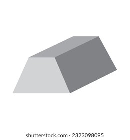 Trapezium prisma shape flat. Vector image