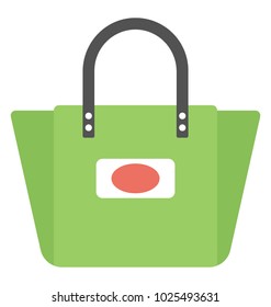 
Trapezoid bag. Yellow trapezoid bag, flat vector icon 
