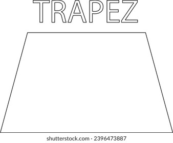 Trapezoid coloring and the word trapezoid on Deutch. Mathematics trapezoid. Illustration of math coloring simple geometric figures. Trapezoid. We study mathematics