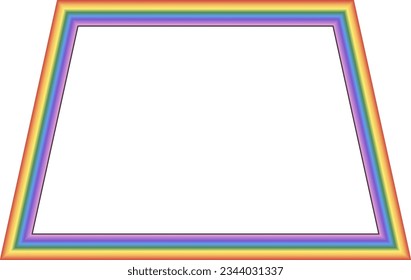 Trapezoid frame Rainbow frame spectrum colorful color gradient photo frame borders background element decoration creative design ornamental borders isolated celebration