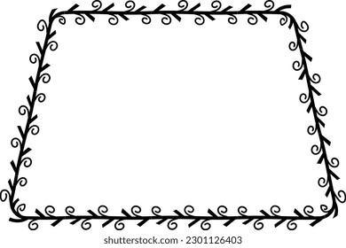 Trapezoid frames Flower wreath spiral leaf floral vector decoration triumph border framing pressed flowers background black congratulations birthday wedding anniversary valentine Christmas new years