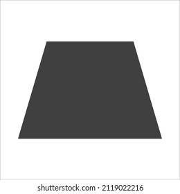 trapezoid icon on white background. The geometric figure of a trapezoid