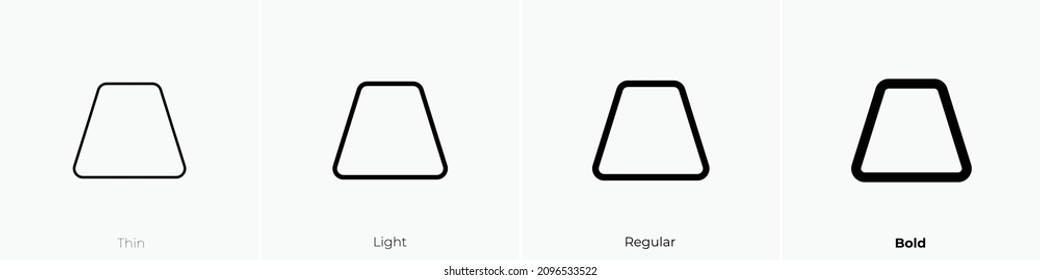 trapezoid icon. Thin, Light Regular And Bold style design isolated on white background