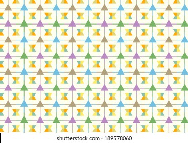 Trapezoid and line and triangle pattern on light yellow background.