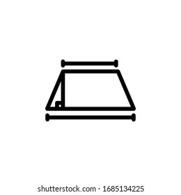 trapezoid and mathematics icon. Perfect for application, web, logo, game and presentation template. icon design line style
