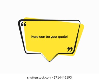 Marco de cita trapezoidal en blanco. Espacio para el mensaje, la cita, el aforismo, la motivación. Marco vacío para mensajes de información. Plantilla cita la sabiduría. Fondo para texto, burbuja de discurso entre comillas
