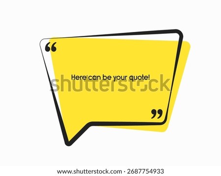 Trapezoid quote frame blank. Space for message, citation, aphorism, motivation. Empty frame for information messages. Template quotes for wisdom. Background for text, speech bubble in quotes