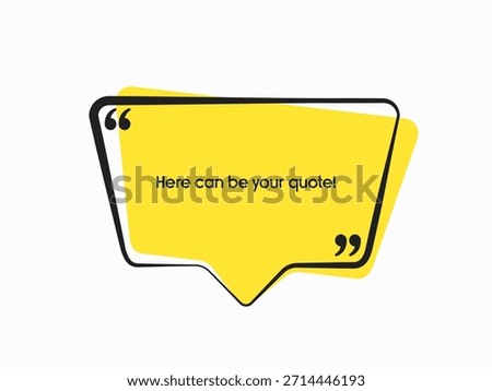 Trapezoid quote frame blank. Space for message, citation, aphorism, motivation. Empty frame for information messages. Template quotes for wisdom. Background for text, speech bubble in quotes