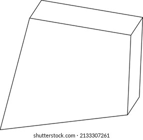 Trapezoid shape black and white doodle character illustration