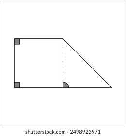 Trapezoid shape on white background