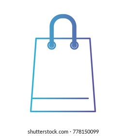 trapezoid shopping bag icon with handle in degraded blue to purple color contour