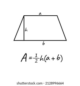 trapezoidal flat shape formula with a white background that can be used for learning, education, etc. vector illustration.eps