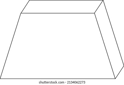 Trapezoidal prism shape doodle outline for colouring illustration