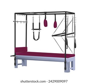 Trapezoidal table - Pilates simulator.
White background.
Vector illustration
