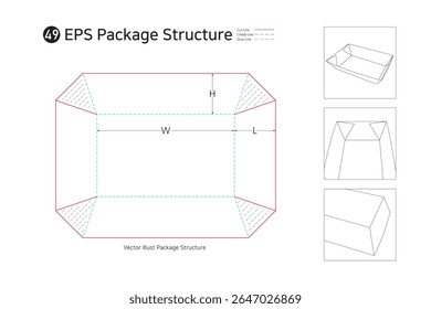 É uma bandeja trapezoidal com quatro lados anexados e pode ser usado como uma placa de papel multiuso. Estrutura da caixa. 