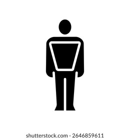 trapezoidmale tipo de corpo ícone preto plano para projetos digitais e de impressão. Ícones mínimos de limpeza para aplicativos e sites. Ícones simples modernos para UI UX e branding