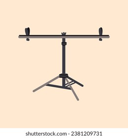 Trapod for backdrop color icon. Professional equipment. Vector isolated illustration.