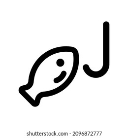 Icono de caza de peces atrapados.(ilustración vectorial)