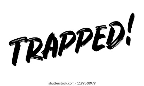 trapped stamp on white background. Sign, label, sticker.
