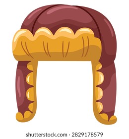 Trapper hat vector illustration with winter trooper earflap hat on white background and eskimo hat suitable for cold season themes
